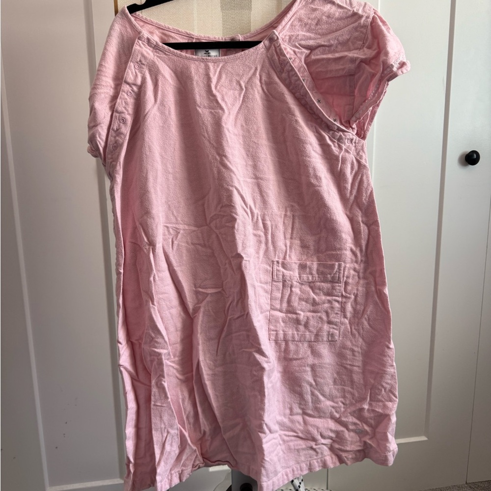 Petite Plume Pink Cotton Maternity Hospital Gown